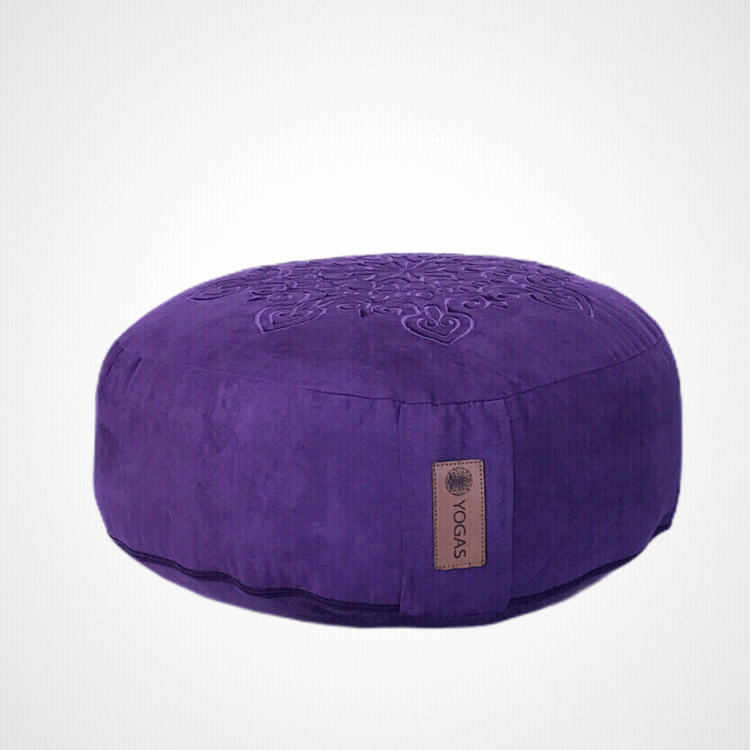 Zafu – כרית מדיטציה יוקרתית עם כיסוי בד זמש (Suede) ומילוי קליפות כוסמת