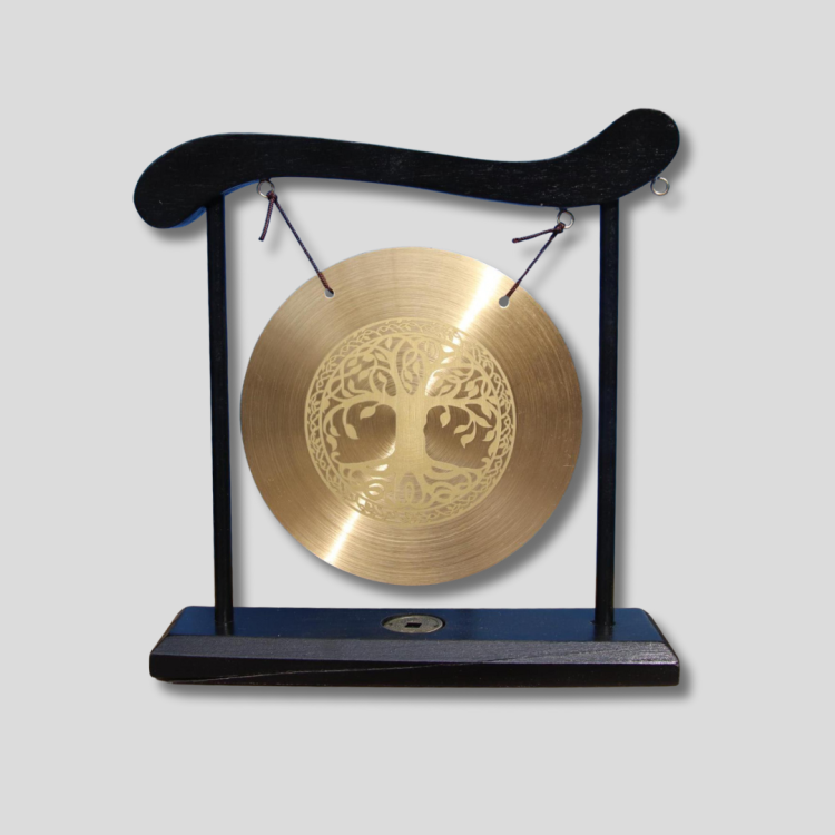 גונג שולחני לנוי עם מעמד