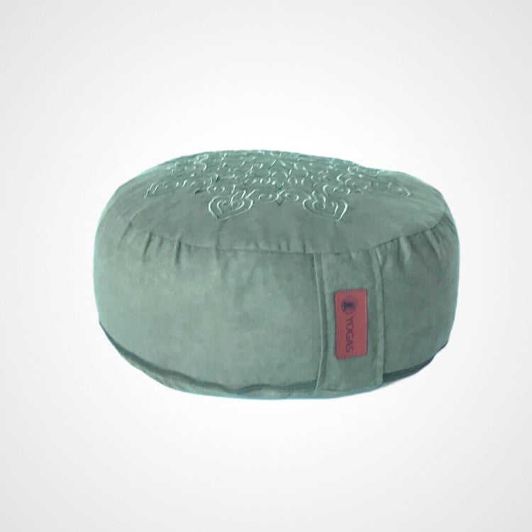 Zafu – כרית מדיטציה יוקרתית עם כיסוי בד זמש (Suede) ומילוי קליפות כוסמת